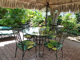 Rear patio Bucerias villa rental